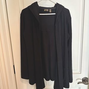Zella black hooded long sweater in Size S